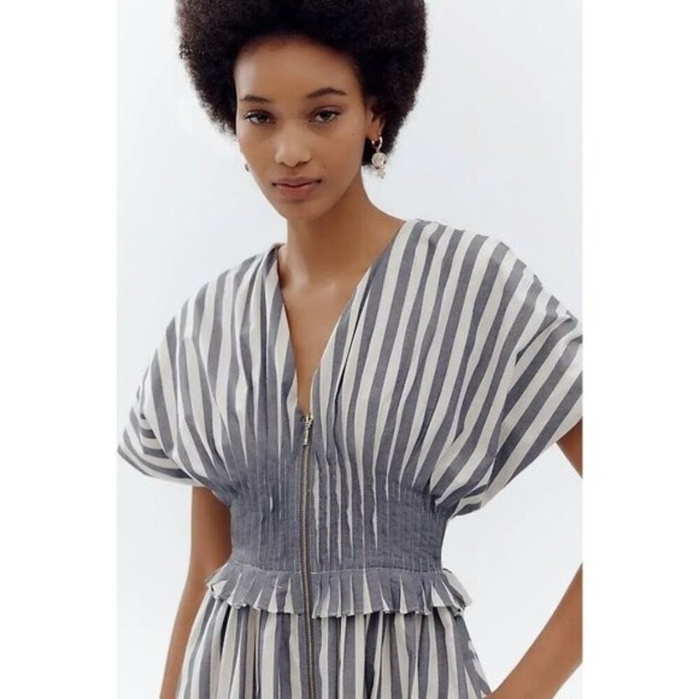 NWT Size S - Anthropologie 100% Cotton Zip-Front Midi Dress (NWT US$ 180) - Picture 8 of 16